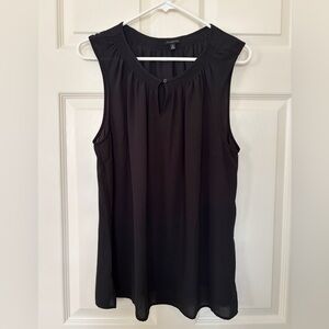 Talbots Black Smocked-Neck Sleeveless Tank
